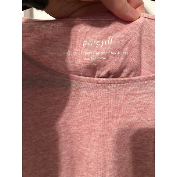 Pure Jill Layered Asymmetrical Tee XL Pink Rose - Picture 3 of 4